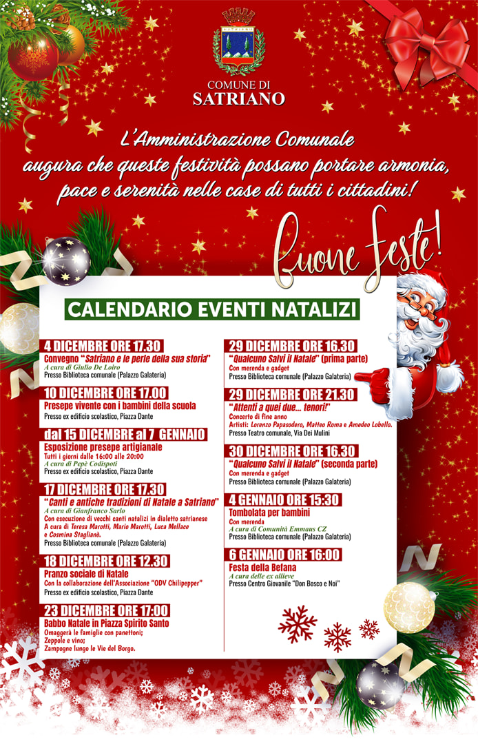 CALENDARIO EVENTI NATALIZI