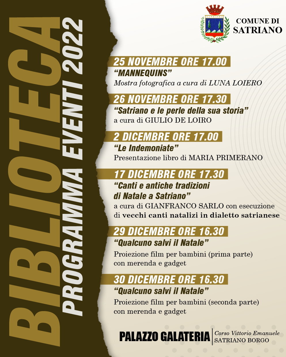 CALENDARIO EVENTI BIBLIOTECA